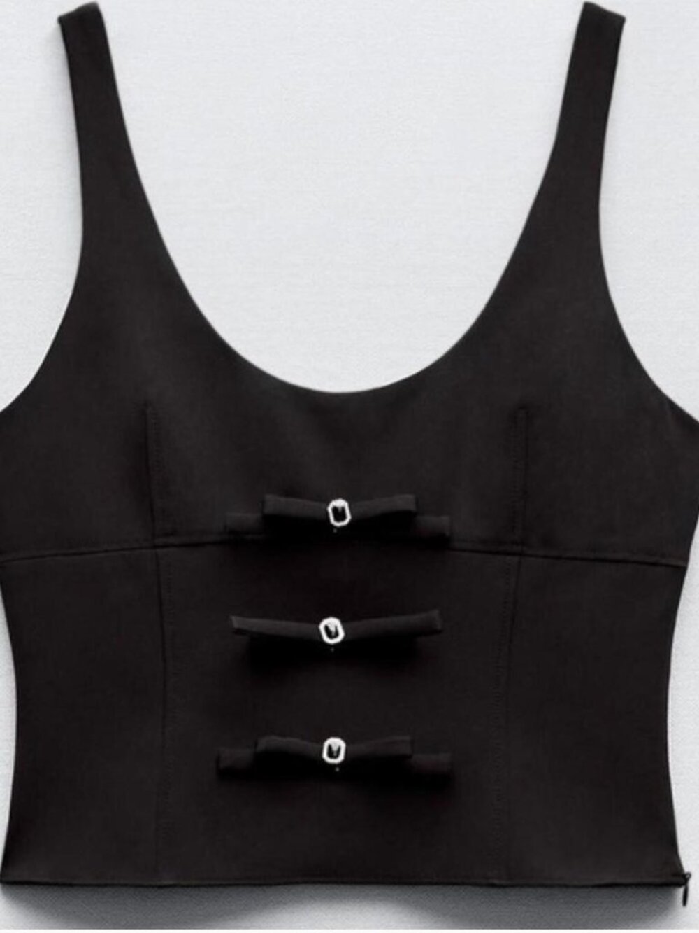 Zara Black Bow Top Tank, XS